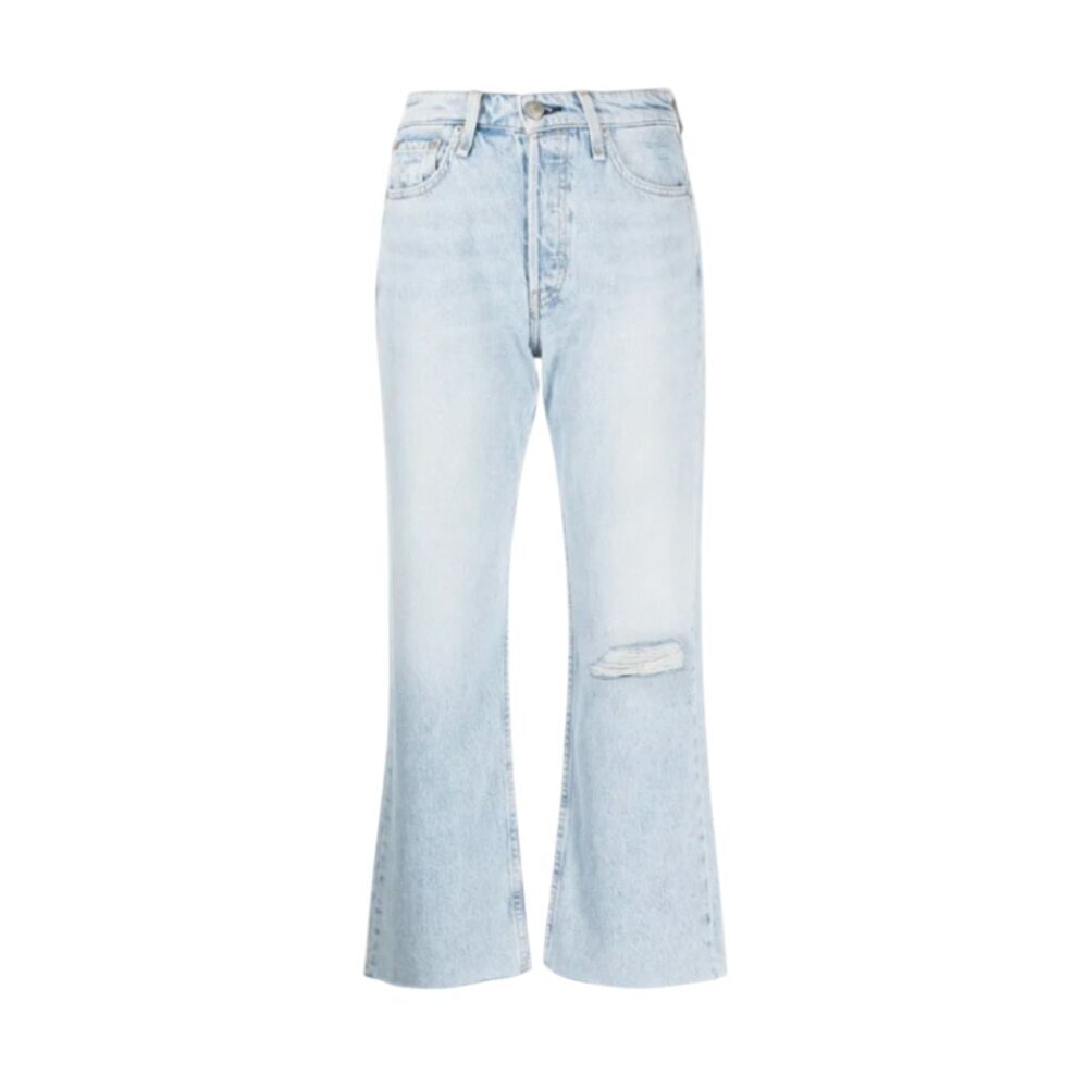 Rag & Bone Maya High Rise Crop Jeans Womens 26 Blue Flare Leg Stonewashed Ripped